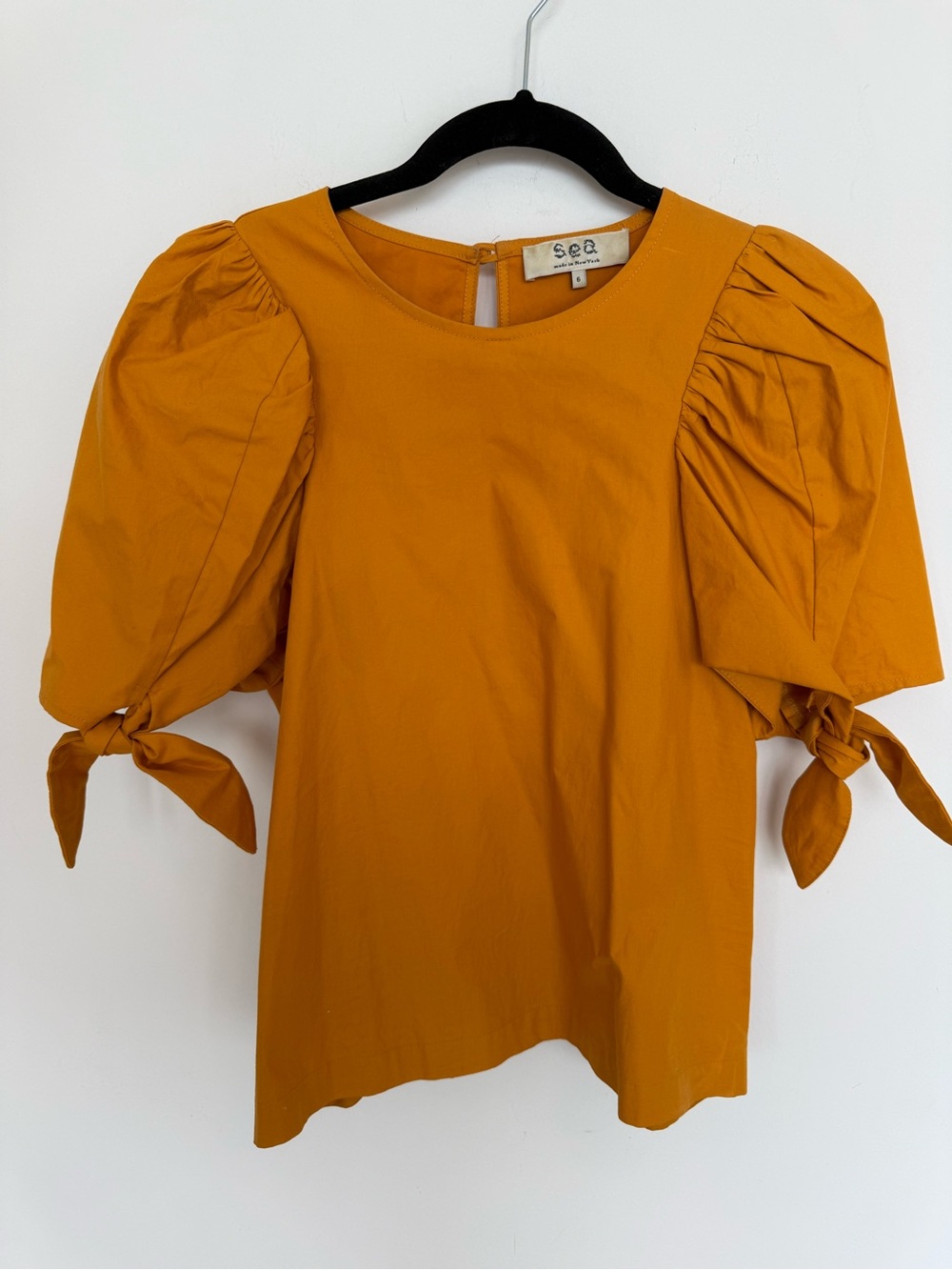 Sea New York Puff-Sleeve Tie Top Blouse size 6 - Picture 2 of 5